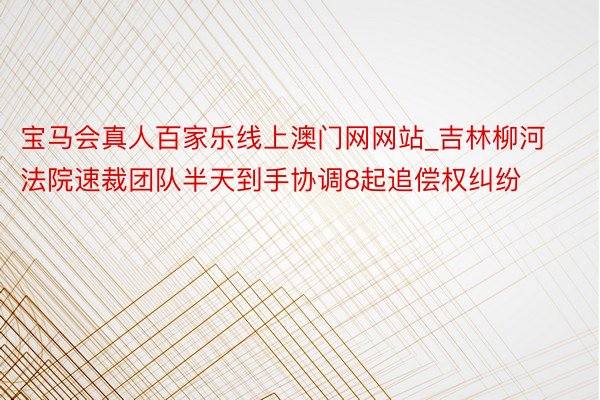 宝马会真人百家乐线上澳门网网站_吉林柳河法院速裁团队半天到手协调8起追偿权纠纷